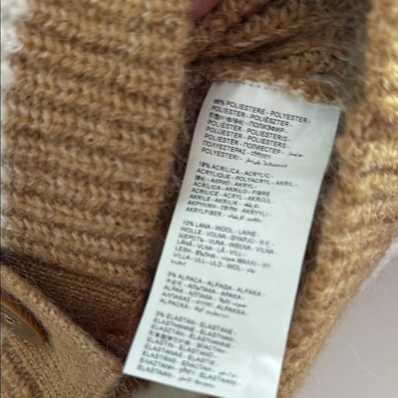 NWT Piombo Tan and White Striped Cardigan sz xs. Oversized - Picture 3 of 4